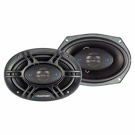 BLAUPUNKT GTX Series 4-Way Coaxial Speakers with Grilles , 6 In. x 9 In., 450 Watts Max GTX690